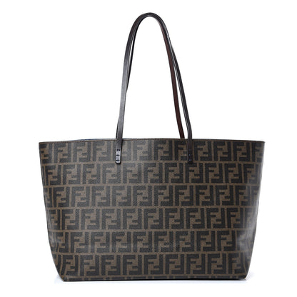 Fendi Zucca Spalmati Medium Roll Tote Tobacco Blue 1 of 15