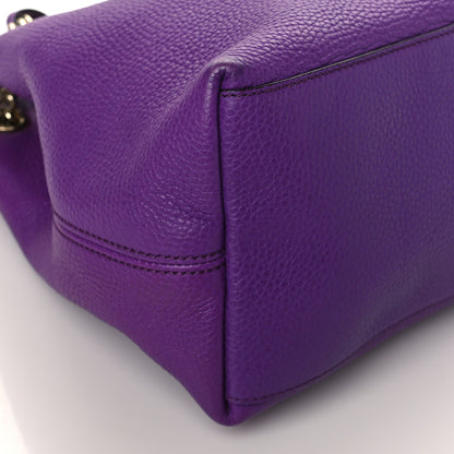 Gucci Pebbled Calfskin Medium Soho Chain Shoulder Bag Shine Purple 9 of 10