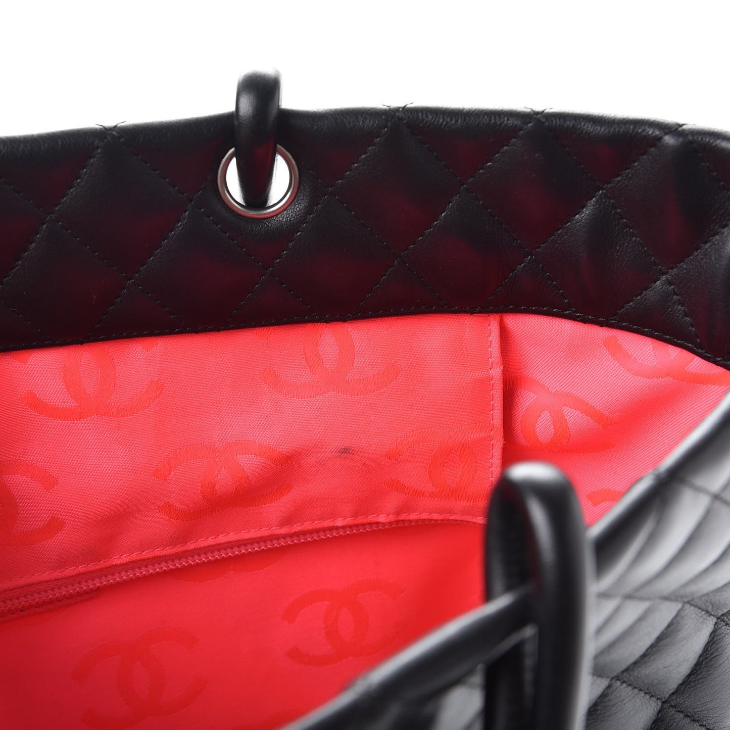 Calfskin Quilted Large Cambon Tote Black