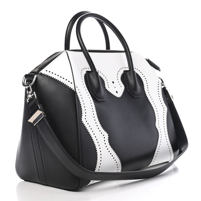 Givenchy Calfskin Brogue Medium Antigona Black White 3 of 9