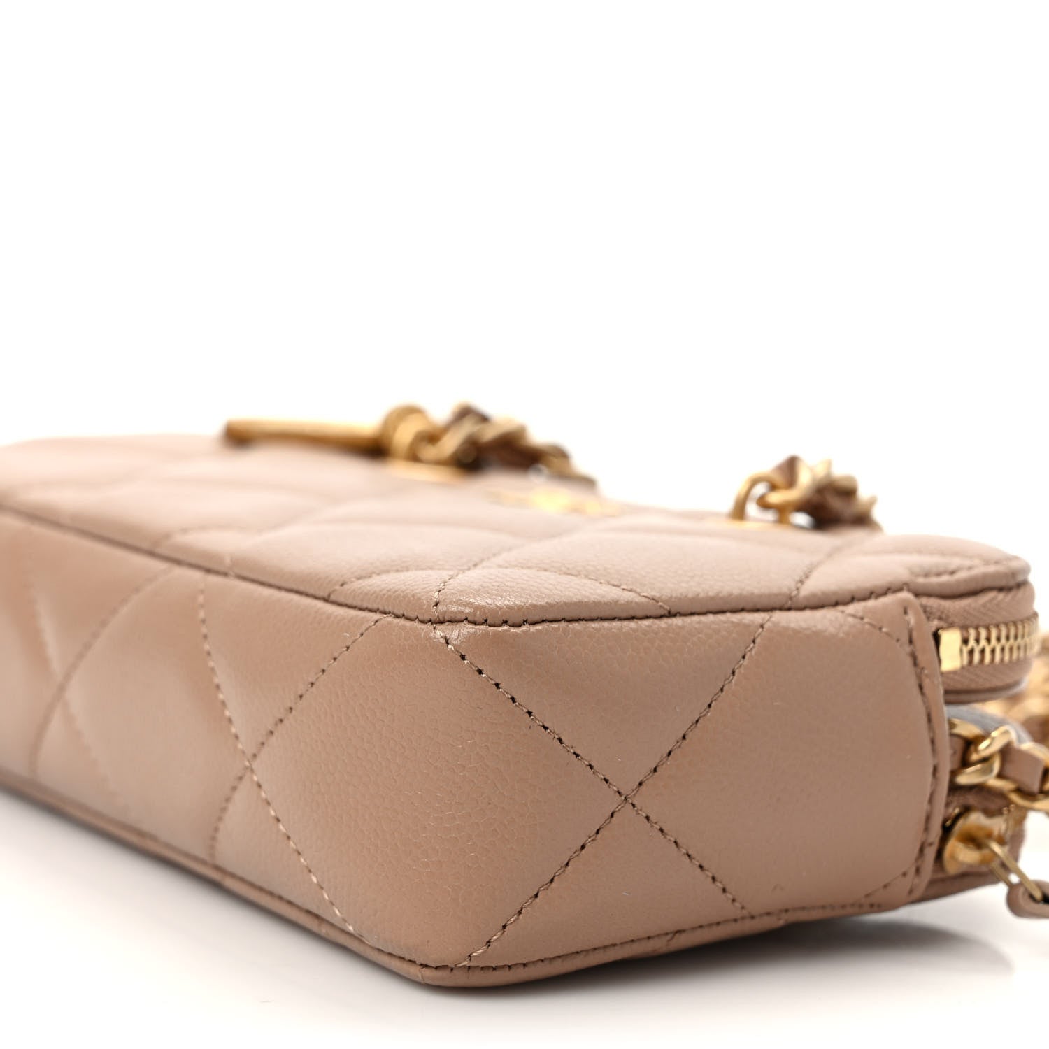 Chanel Caviar Quilted Small Clutch With Chain Beige 9 of 10