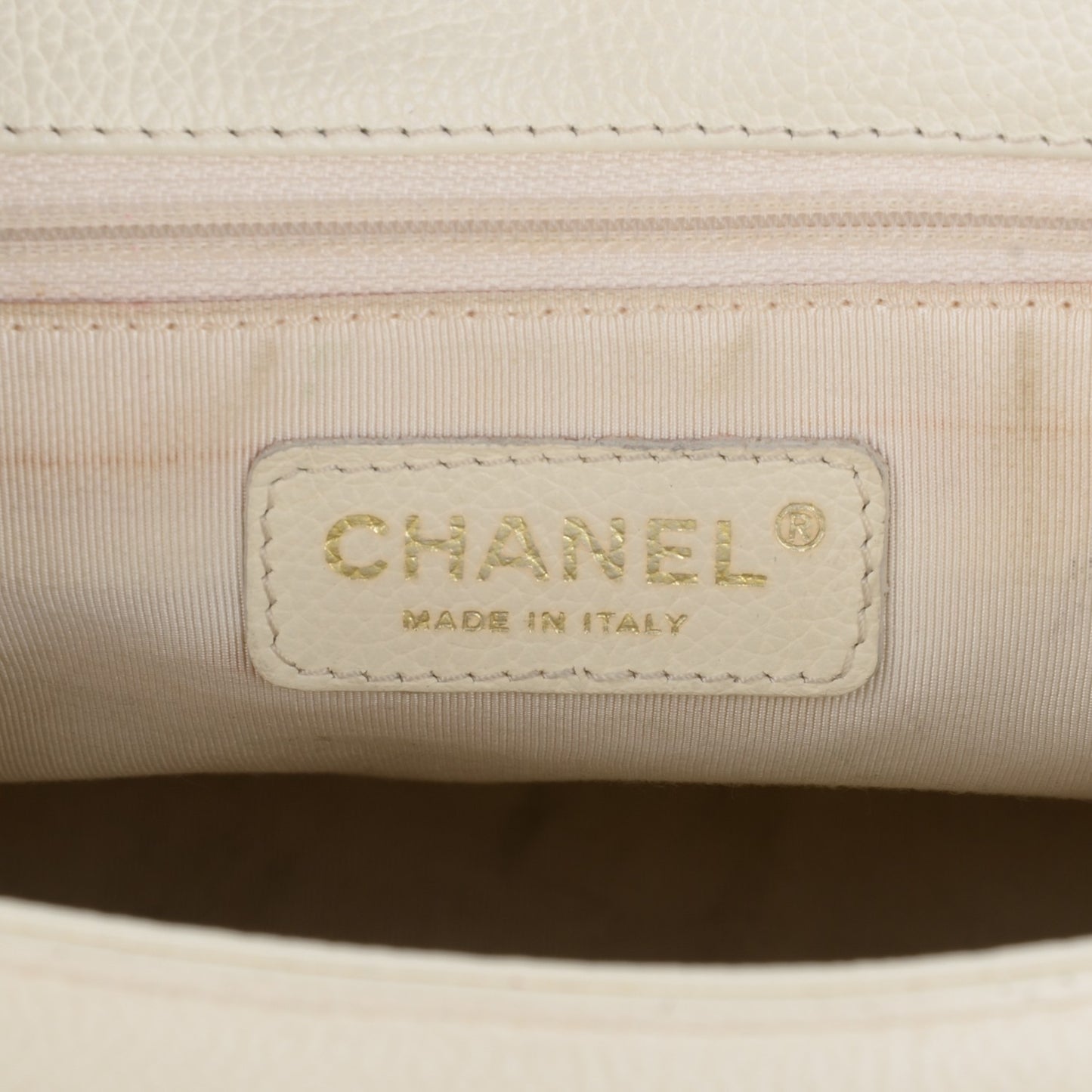 Calfskin Cerf Executive Shopper Tote White