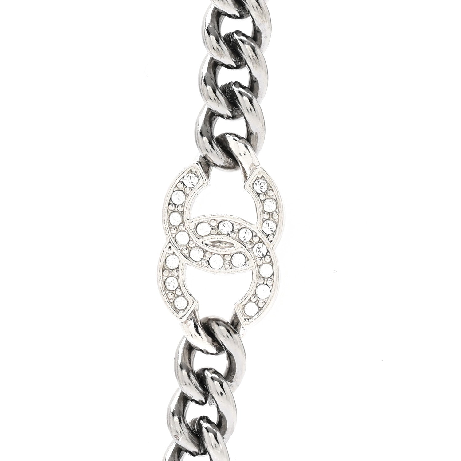 Chanel Ruthenium Crystal Chain CC Lucky Charms Necklace 4 of 6