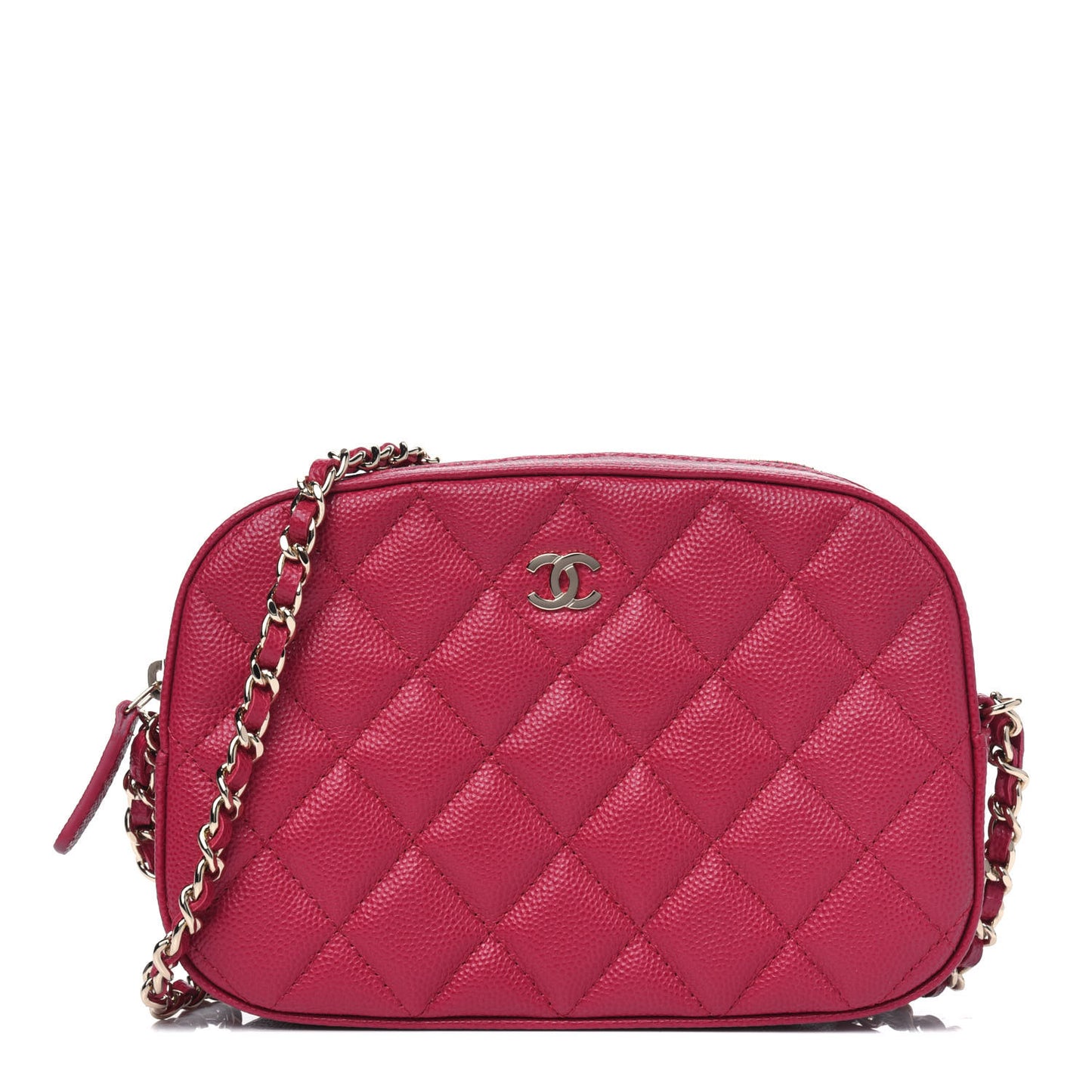 Caviar Quilted Camera Case Dark Pink