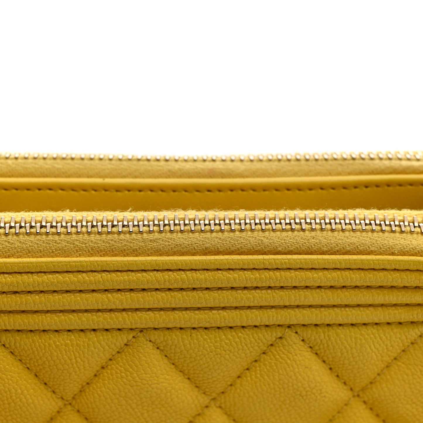 Caviar Quilted Small Boy Clutch With Chain Yellow