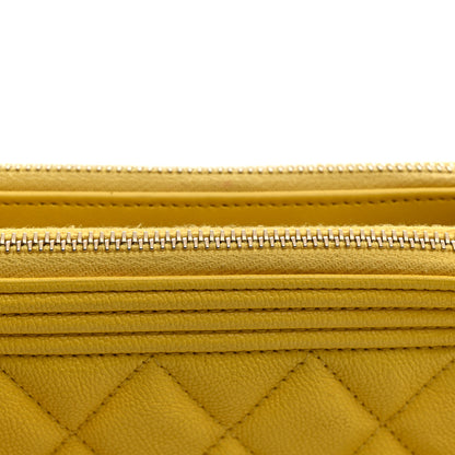 Chanel Caviar Quilted Small Boy Clutch With Chain Yellow 16 of 17