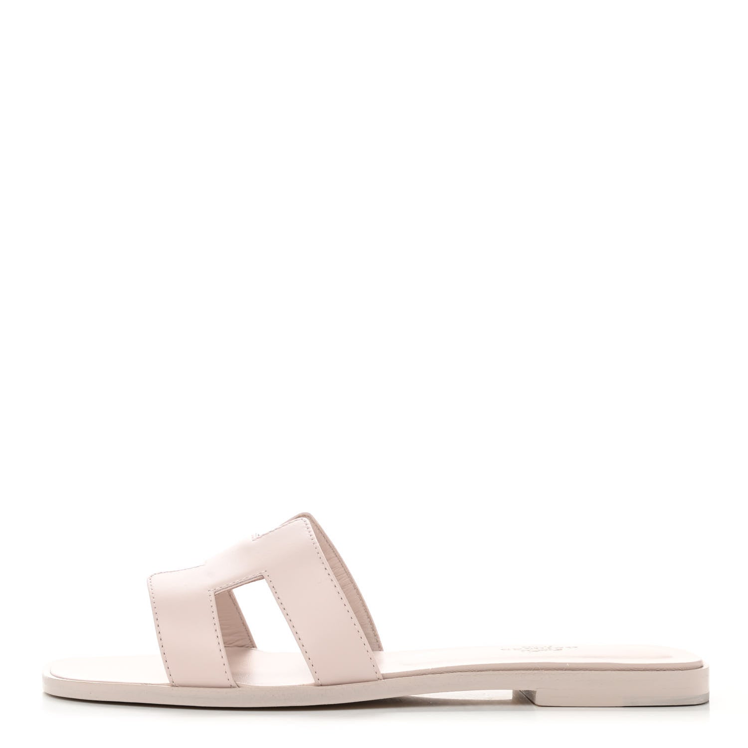 Hermes Box Calfskin Oran Sandals 38.5 Rose Pale 1 of 9