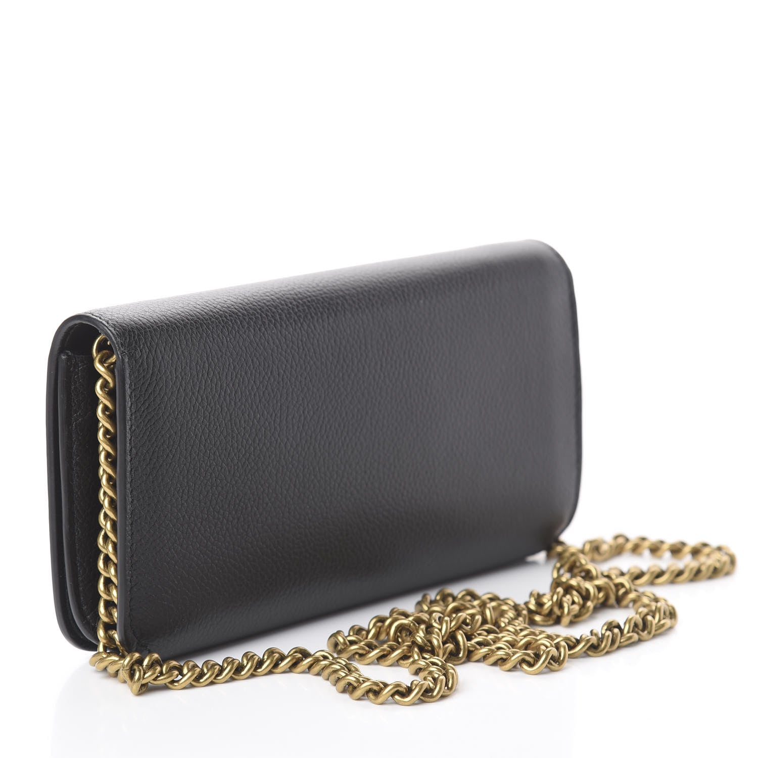 Balenciaga Grained Calfskin Logo Cash Continental Wallet on Chain Black White 2 of 7