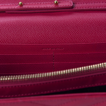 Saint Laurent Grain De Poudre Matelasse Chevron Monogram Chain Wallet Bubblegum 8 of 10