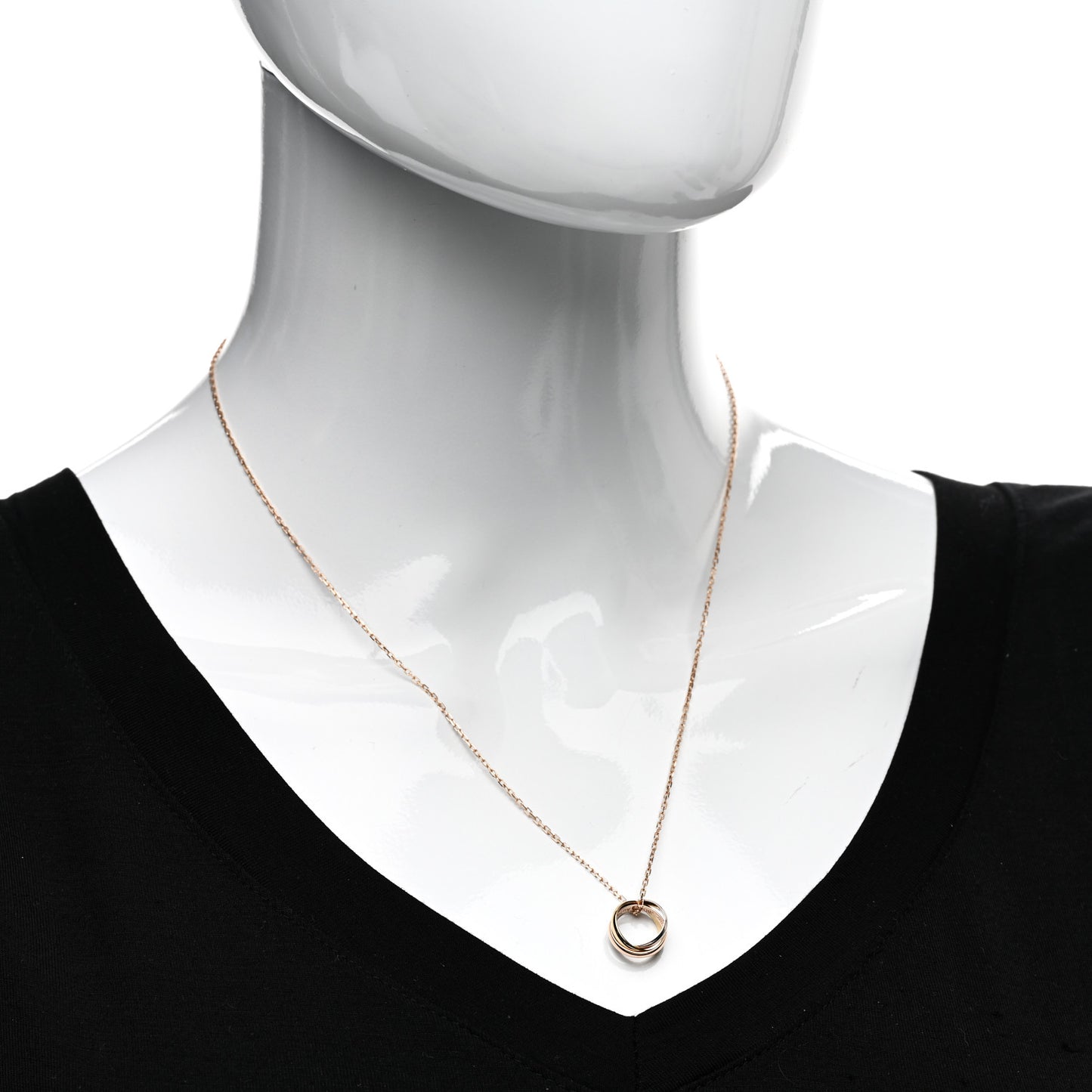 18K Pink Yellow White Gold Baby Trinity Pendant Necklace