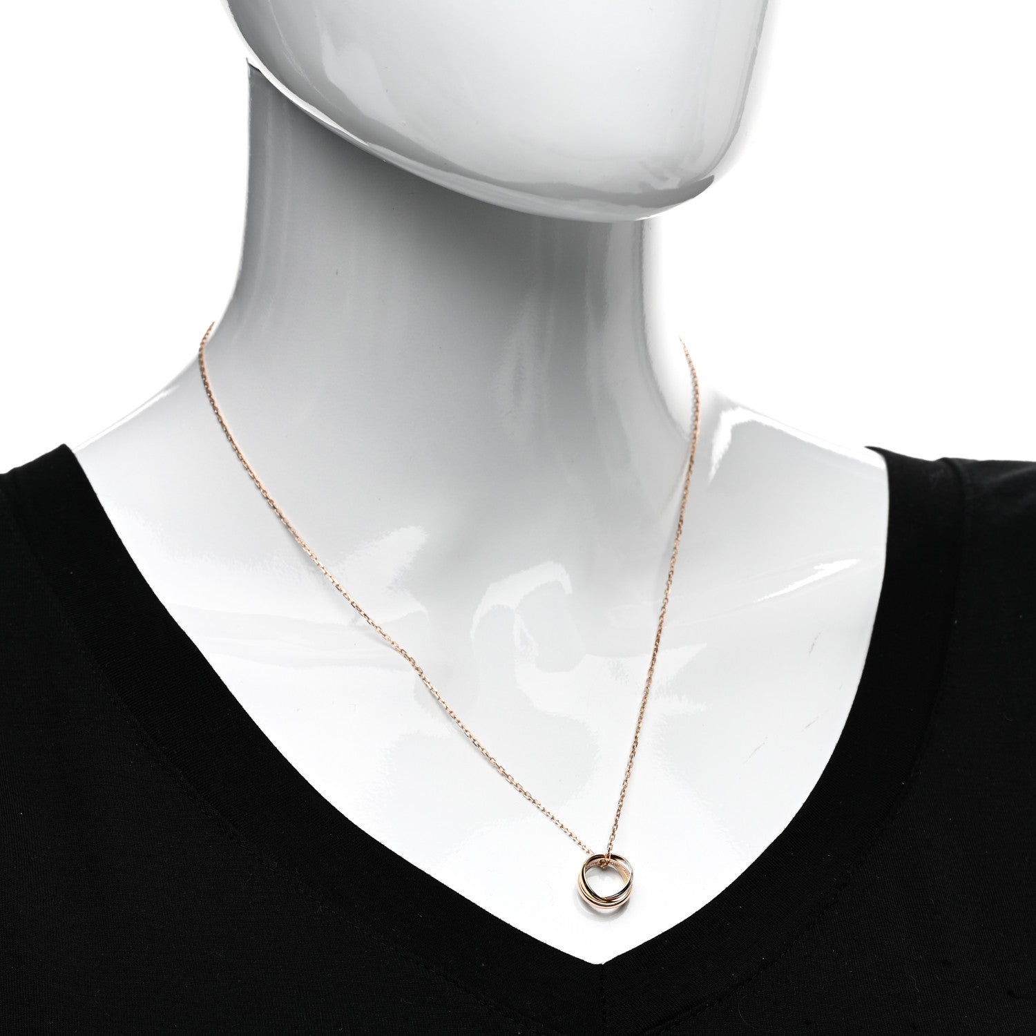 Cartier 18K Pink Yellow White Gold Baby Trinity Pendant Necklace 2 of 4