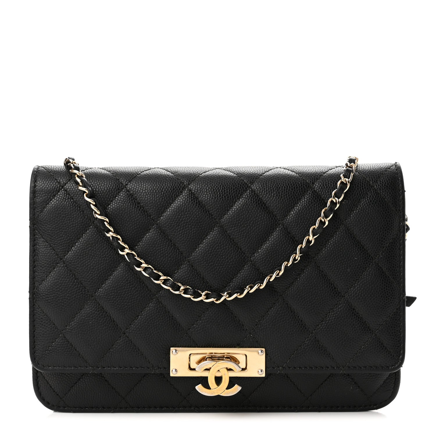 Chanel Caviar Quilted Golden Class Wallet On Chain WOC Black 1 of 12