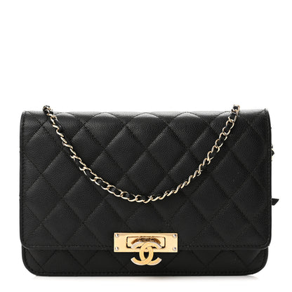 Chanel Caviar Quilted Golden Class Wallet On Chain WOC Black 1 of 12