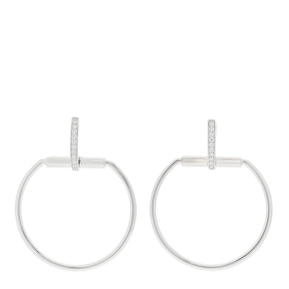 Roberto Coin 18K White Gold Diamond Classica Parisienne Round Drop Earrings 1 of 5