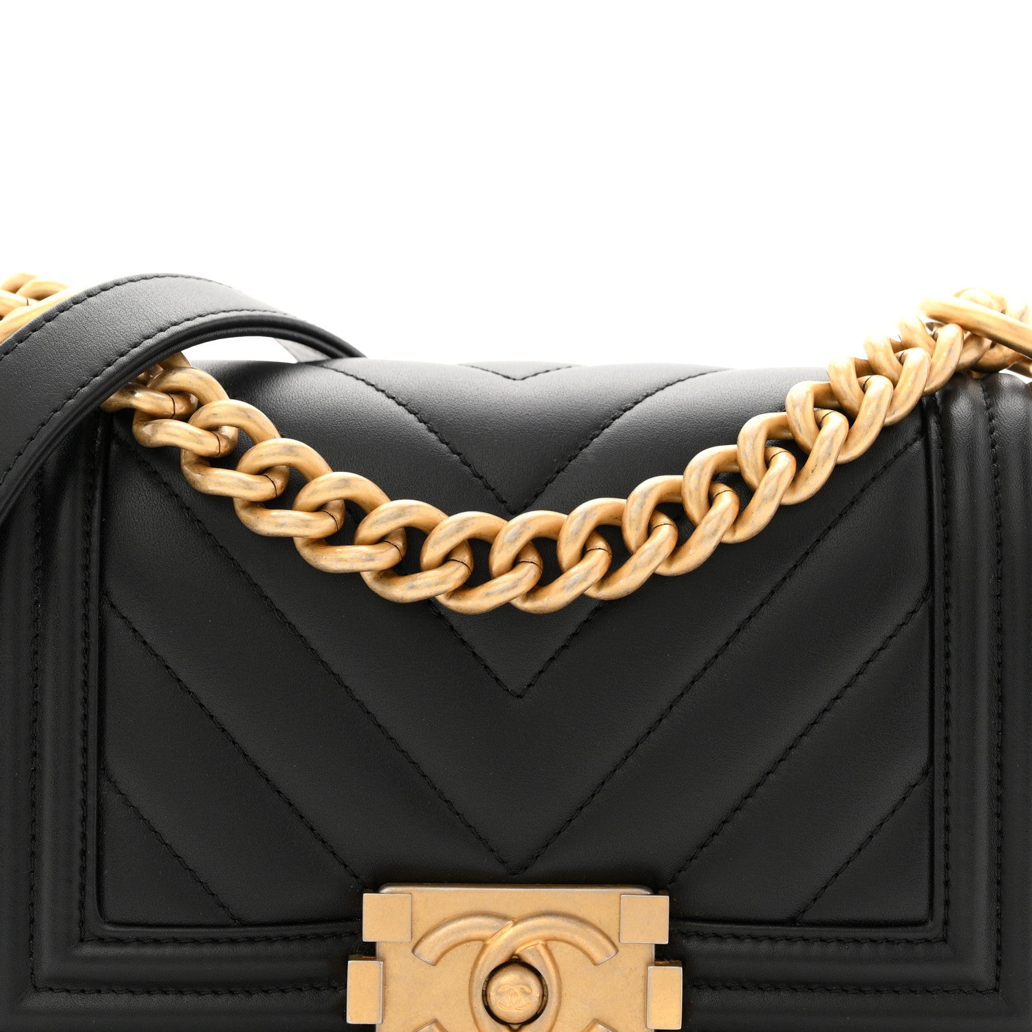 Chanel Calfskin Chevron Quilted Small Boy Flap Black 8 of 11