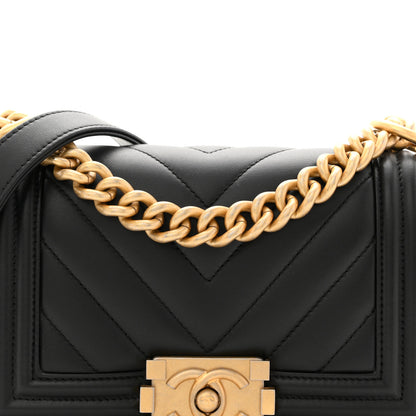 Chanel Calfskin Chevron Quilted Small Boy Flap Black 8 of 11
