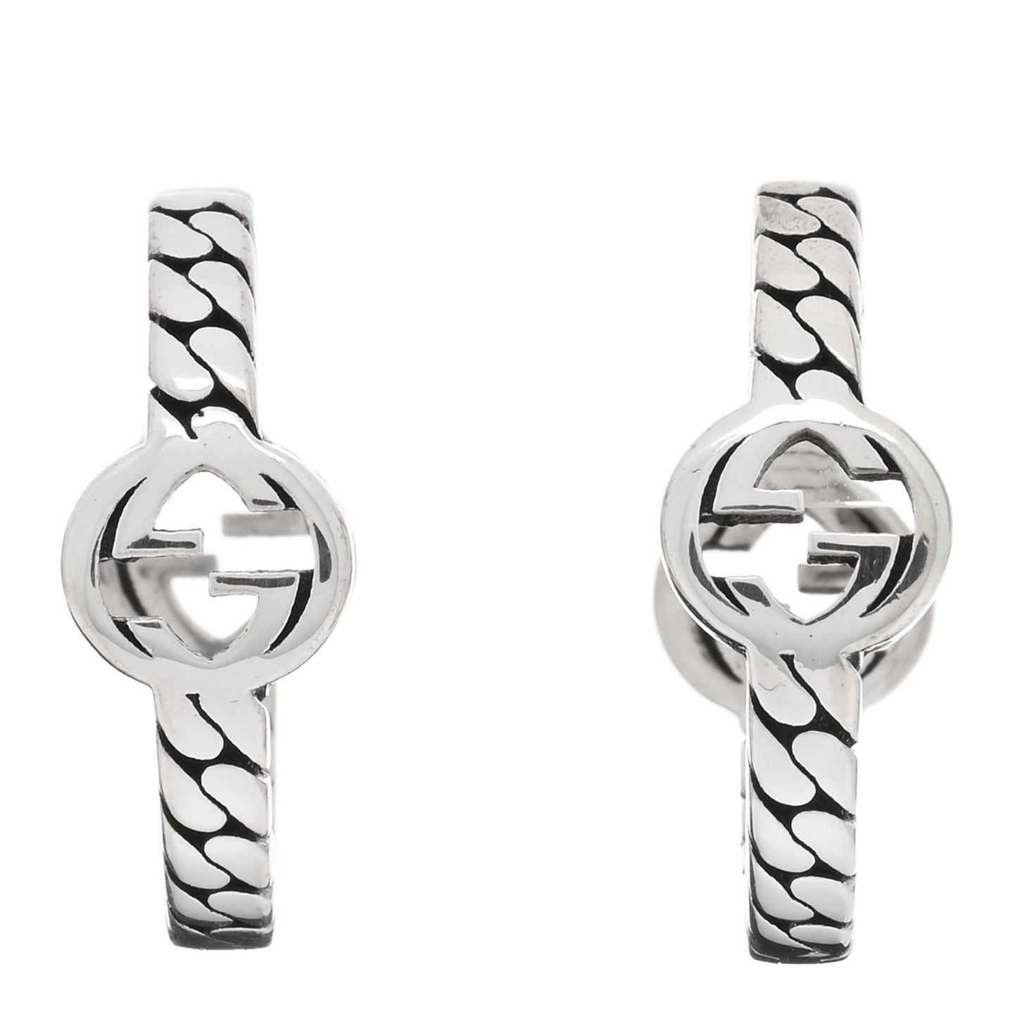 Sterling Silver Interlocking G Hoop Earrings