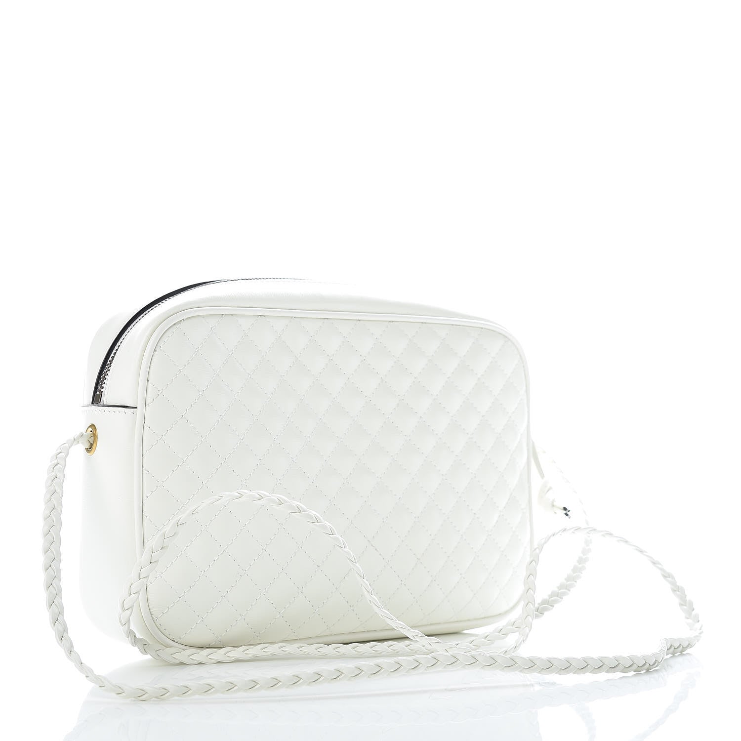 Gucci Calfskin Web Trapuntata Small Shoulder Bag Off White 3 of 9