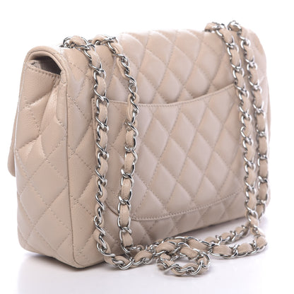 Chanel Caviar Quilted Jumbo Single Flap Beige Clair 2 of 10