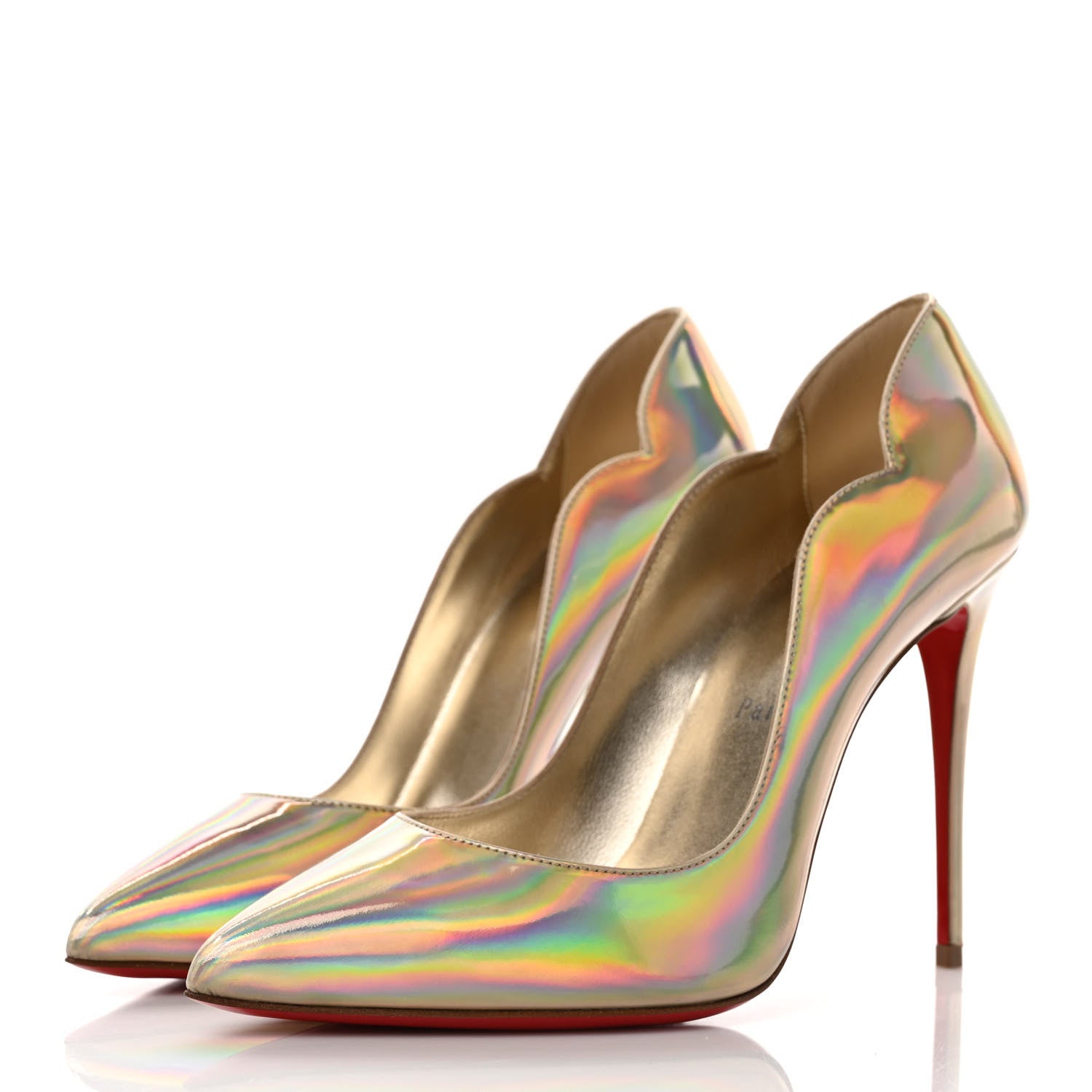 Christian Louboutin Metallic Patent Psychic Hot Chick 100 Pumps 38 Platine 3 of 8