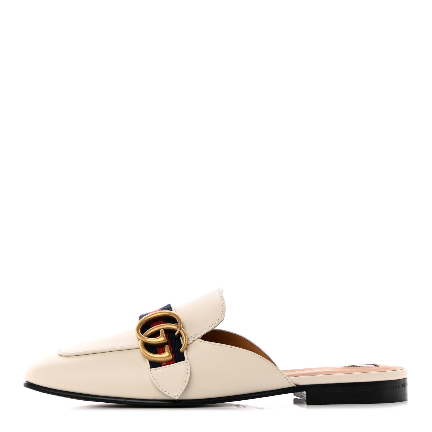 Gucci Calfskin Web Womens Peyton GG Slippers 36.5 Mystic White 1 of 15