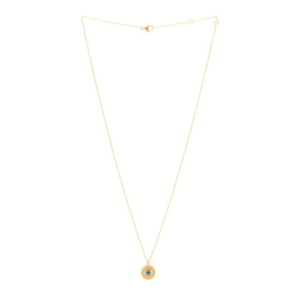 David Yurman 18K Yellow Gold Blue Sapphire Diamond Evil Eye Necklace 3 of 5