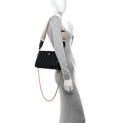 Gucci Calfskin GG Matelasse Small Slim Chain Shoulder Bag Black Natural 2 of 10