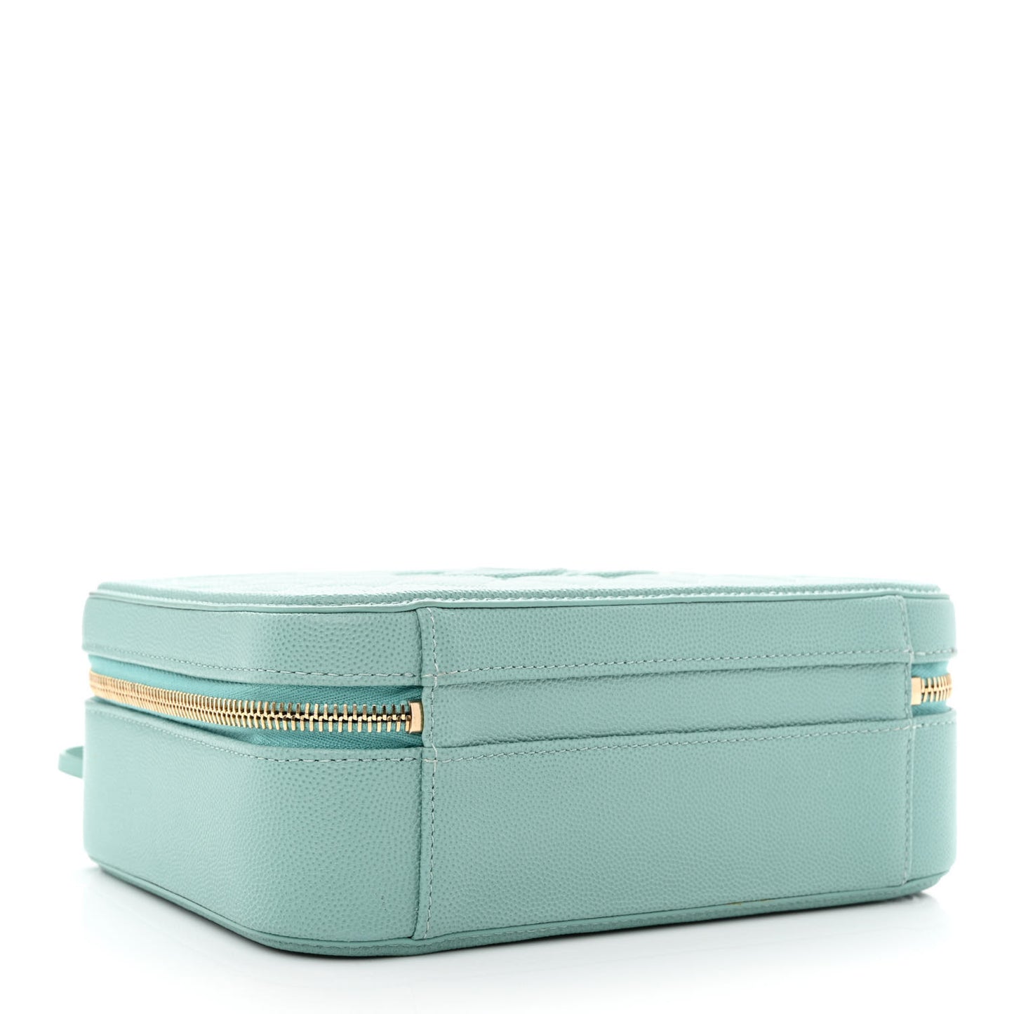 Caviar Quilted Medium CC Filigree Vanity Case Light Blue