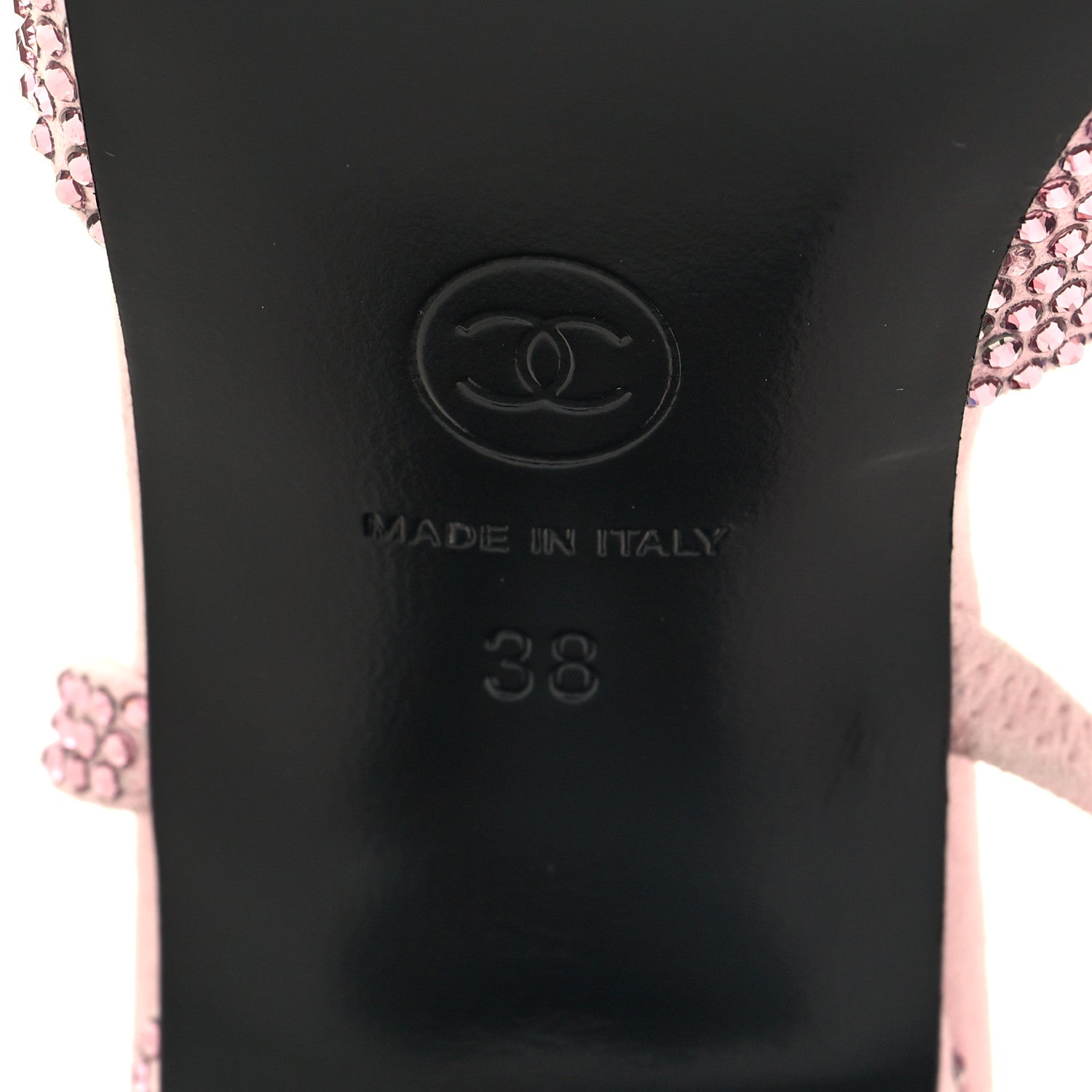 Chanel Strass Grosgrain Cap Toe CC Slingback Pumps 38 Pink Black 7 of 8