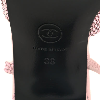 Chanel Strass Grosgrain Cap Toe CC Slingback Pumps 38 Pink Black 7 of 8