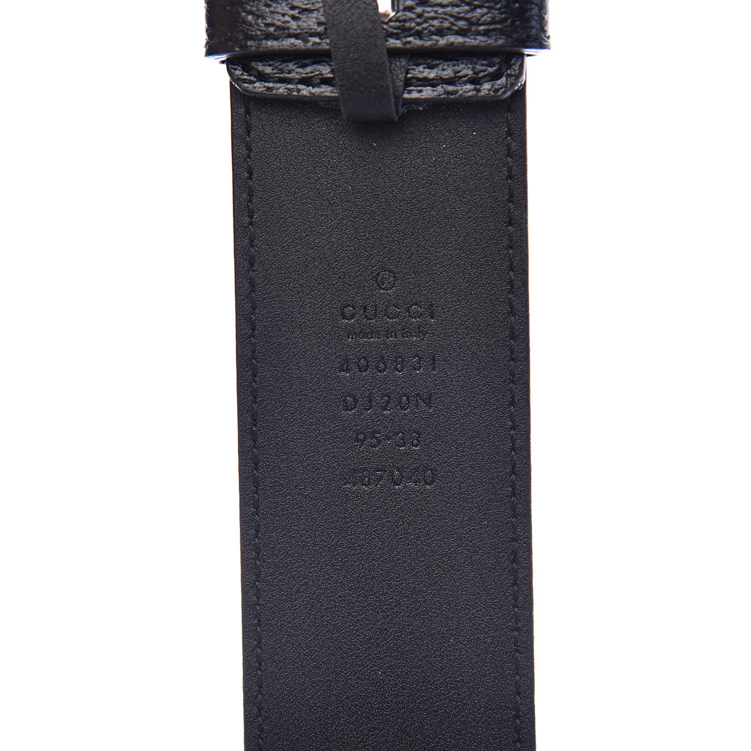 Gucci Textured Dollar Calfskin Nickel Double G 40mm Belt 95 38 Black 6 of 7