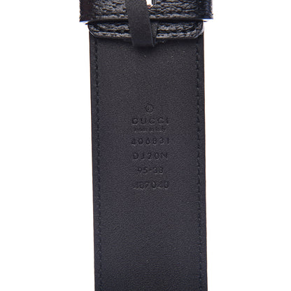 Gucci Textured Dollar Calfskin Nickel Double G 40mm Belt 95 38 Black 6 of 7