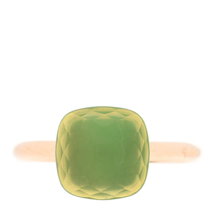 Pomellato 18K Rose White Gold Lemon Quartz Chrysoprase Classic Nudo Gele Ring 52 6 1 of 6