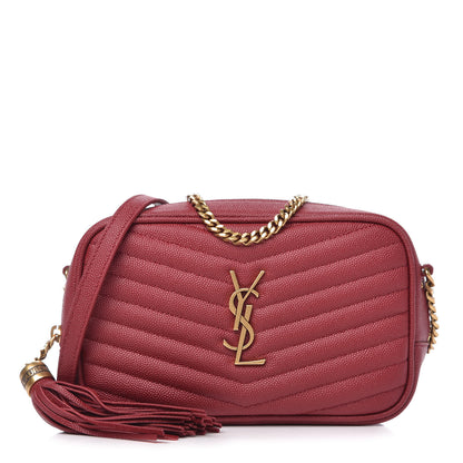 Saint Laurent Grain De Poudre Matelasse Monogram Mini Lou Camera Bag Eros Red 1 of 10