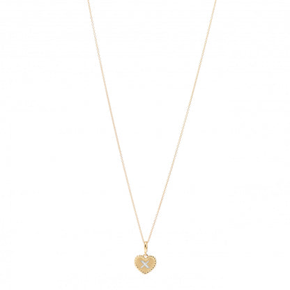 David Yurman 18K Yellow Gold Diamond Heart Initial X Charm Necklace 1 of 5