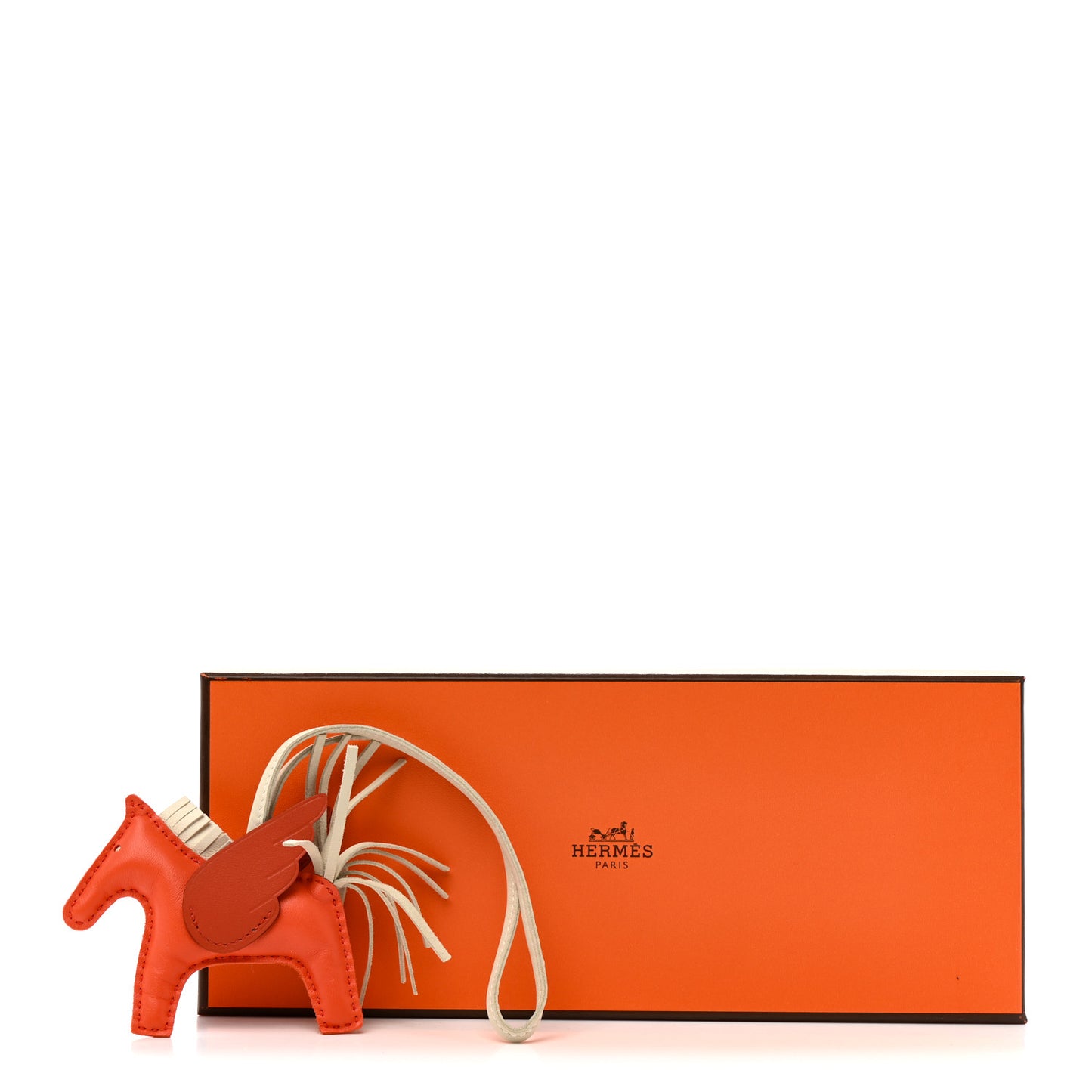 Milo Lambskin Grigri Rodeo Pegase Horse Bag Charm PM Orange Poppy Craie Terre Battue