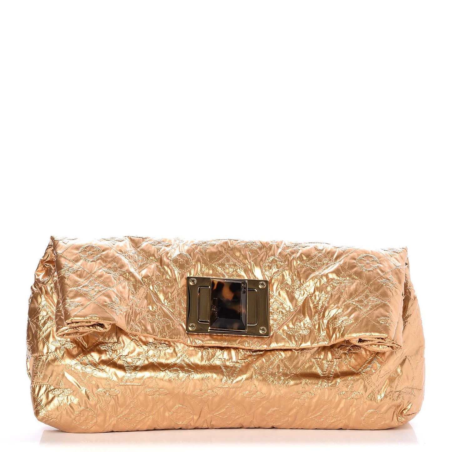 Jacquard Quilted Monogram Altair Clutch Gold