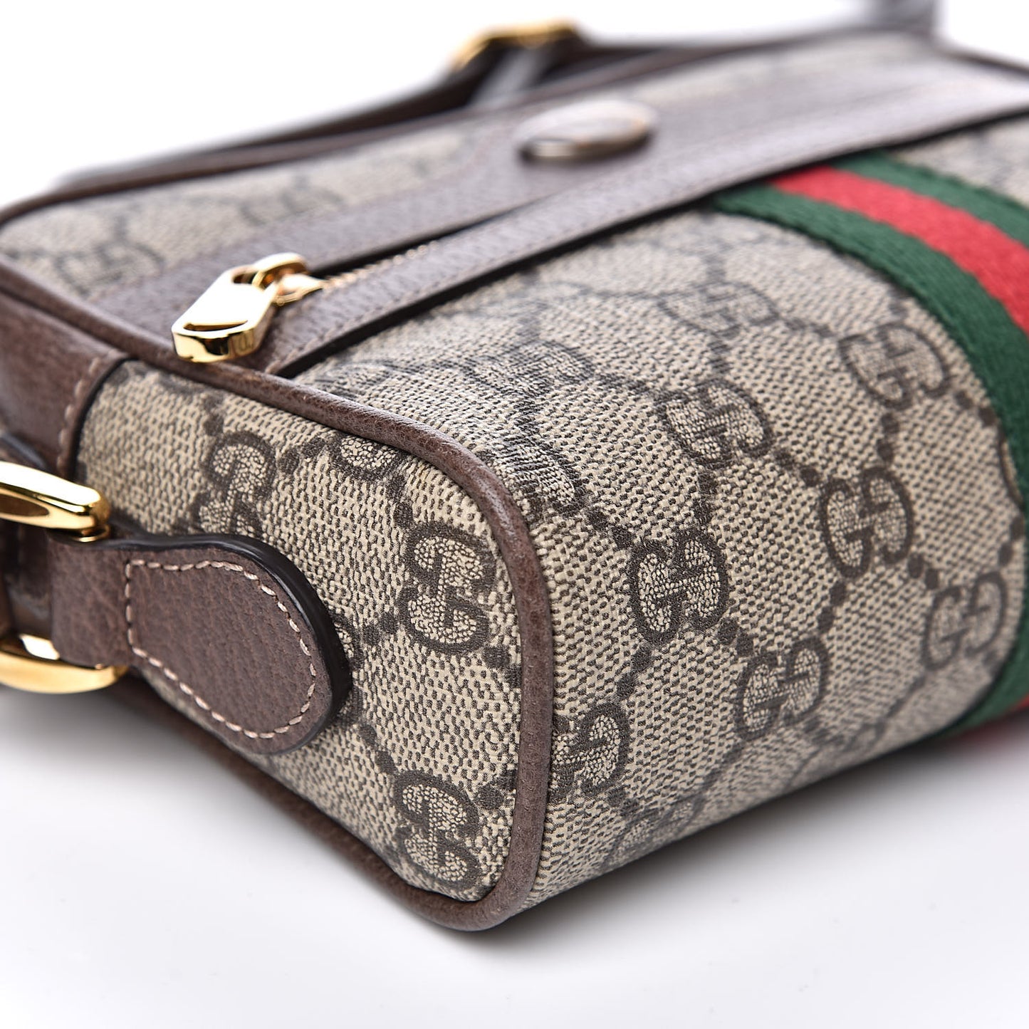 GG Supreme Monogram Web Mini Ophidia Shoulder Bag Brown