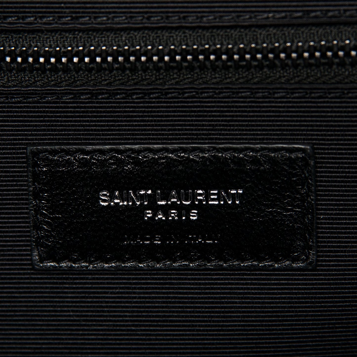 Grain De Poudre Textured Mixed Matelasse Large Triquilt Monogram Monochrome Satchel Black
