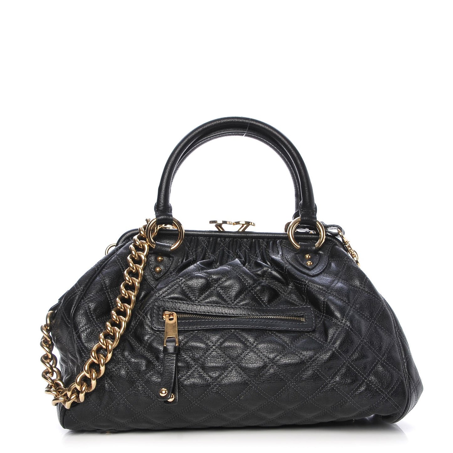 Calfskin Quilted Stam Black
