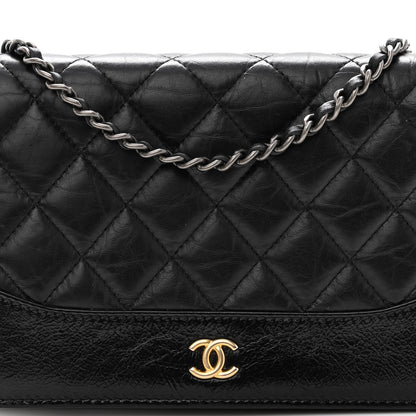 Chanel Aged Calfskin Quilted Gabrielle Wallet On Chain WOC Black 8 of 12