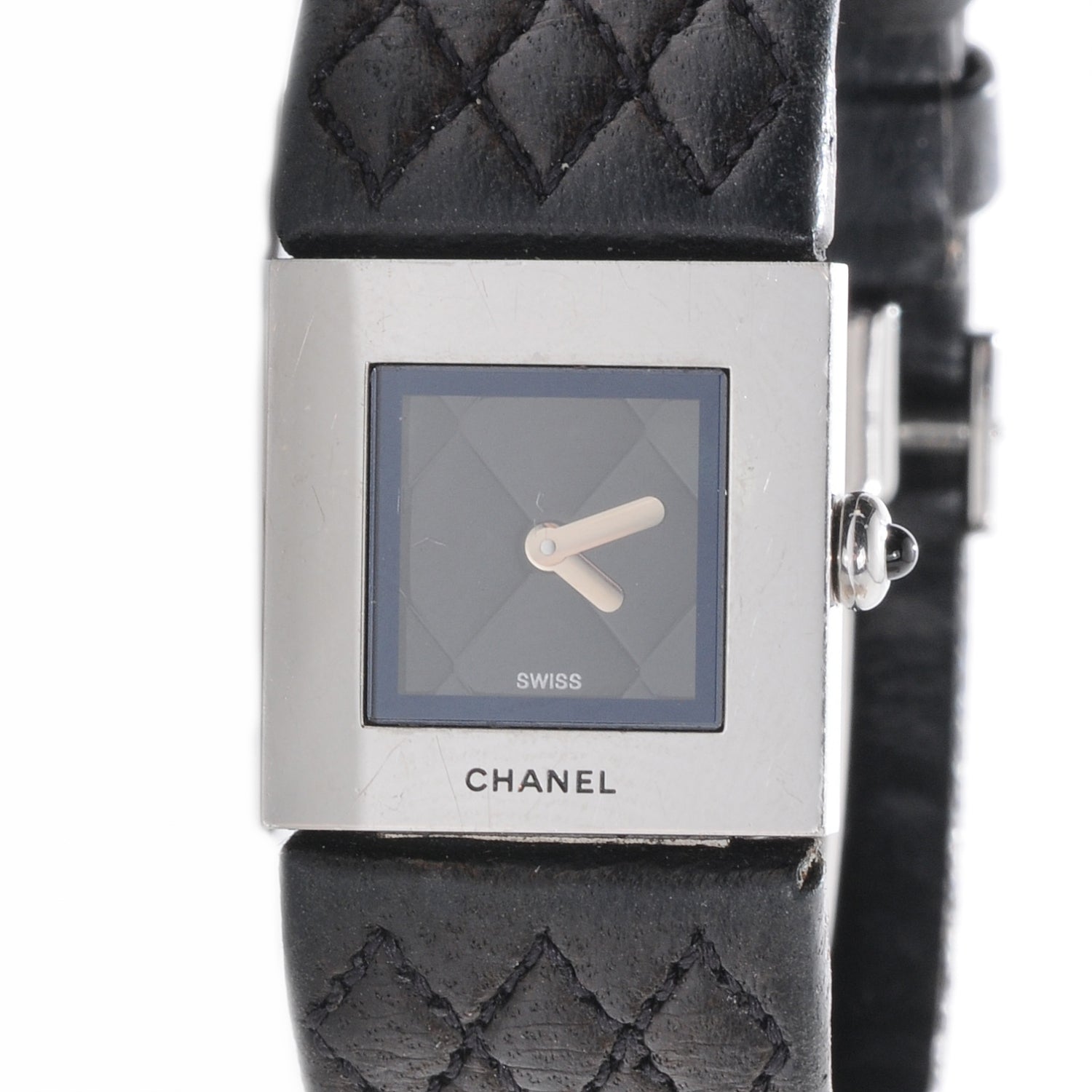Chanel Stainless Steel Calfskin 19mm Quilted Matelasse Quartz Watch Black 1 of 8