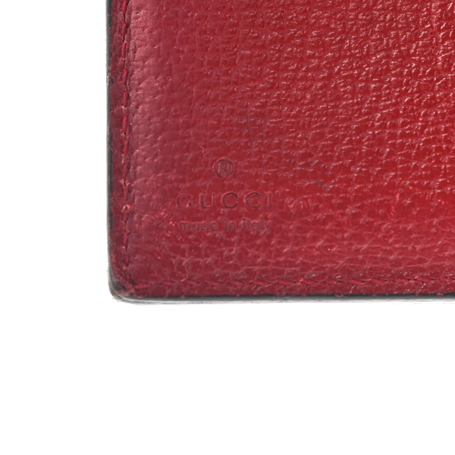 Gucci GG Supreme Monogram Tian French Flap Wallet Beige Multicolor Red 6 of 9