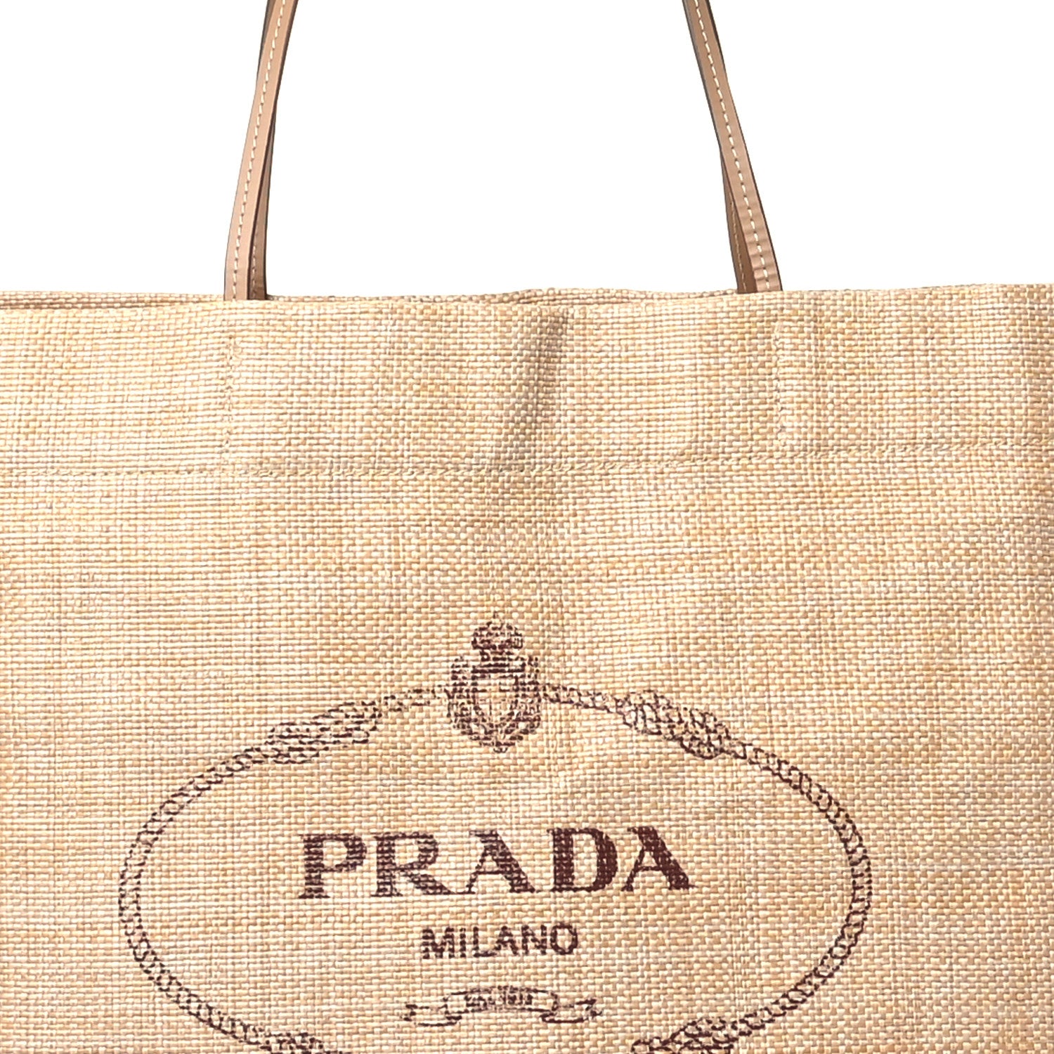 Prada Raffia Logo Tote Naturale 8 of 10