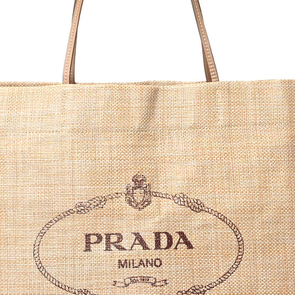 Prada Raffia Logo Tote Naturale 8 of 10