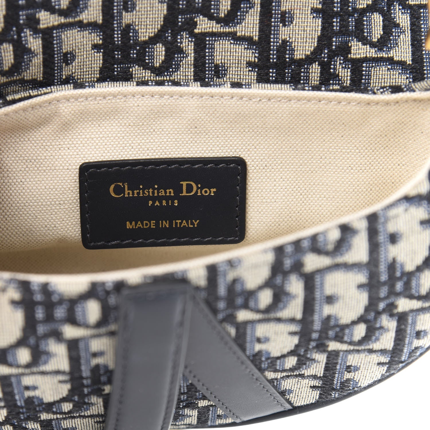 Christian Dior Oblique Mini Saddle Bag Blue 6 of 11