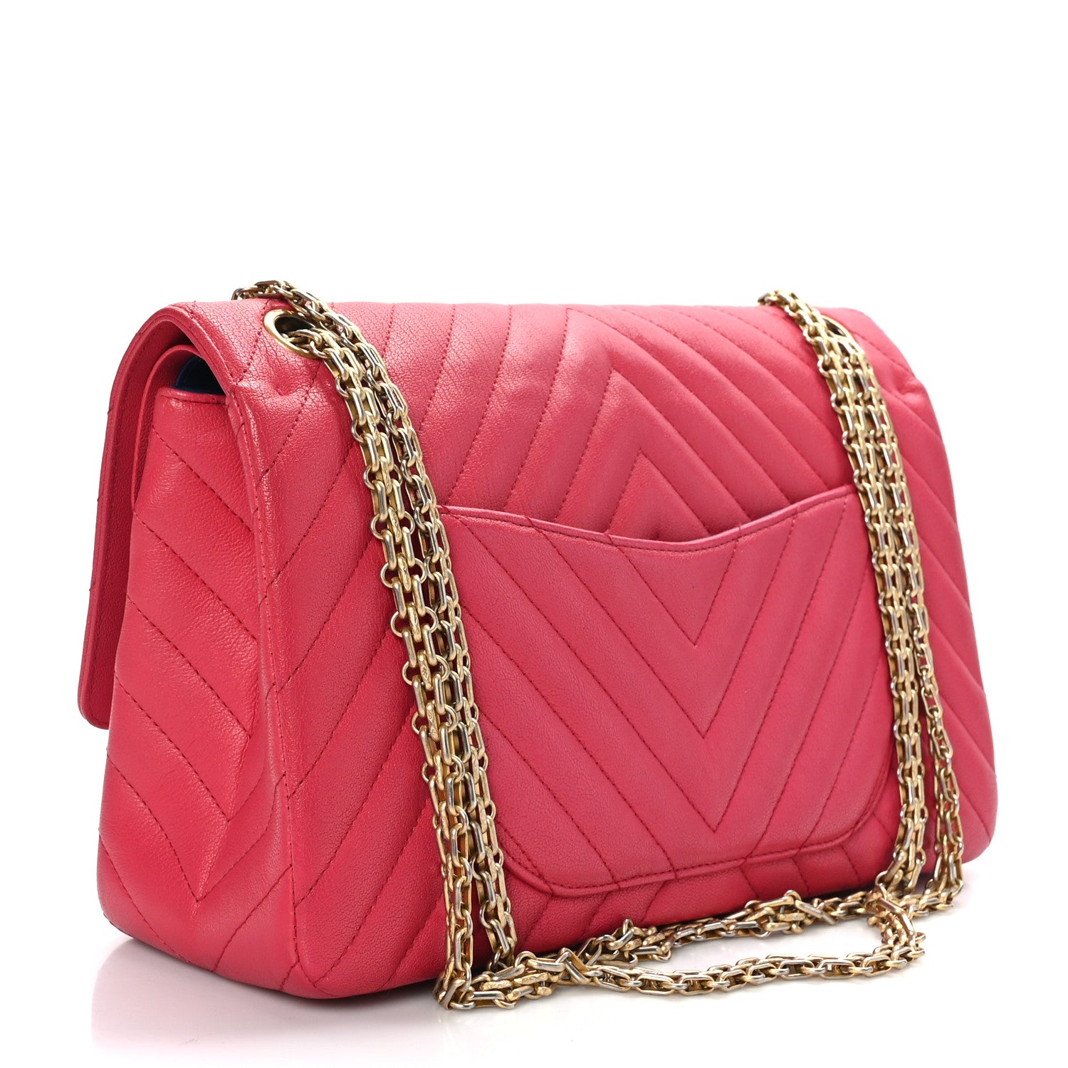 Chanel Sheepskin Chevron Quilted 2.55 Reissue 226 Flap Dark Pink 3 of 11
