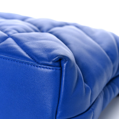 Saint Laurent Lambskin Quilted Medium Loulou Puffer Monogram Chain Satchel Majorele Blue 12 of 13