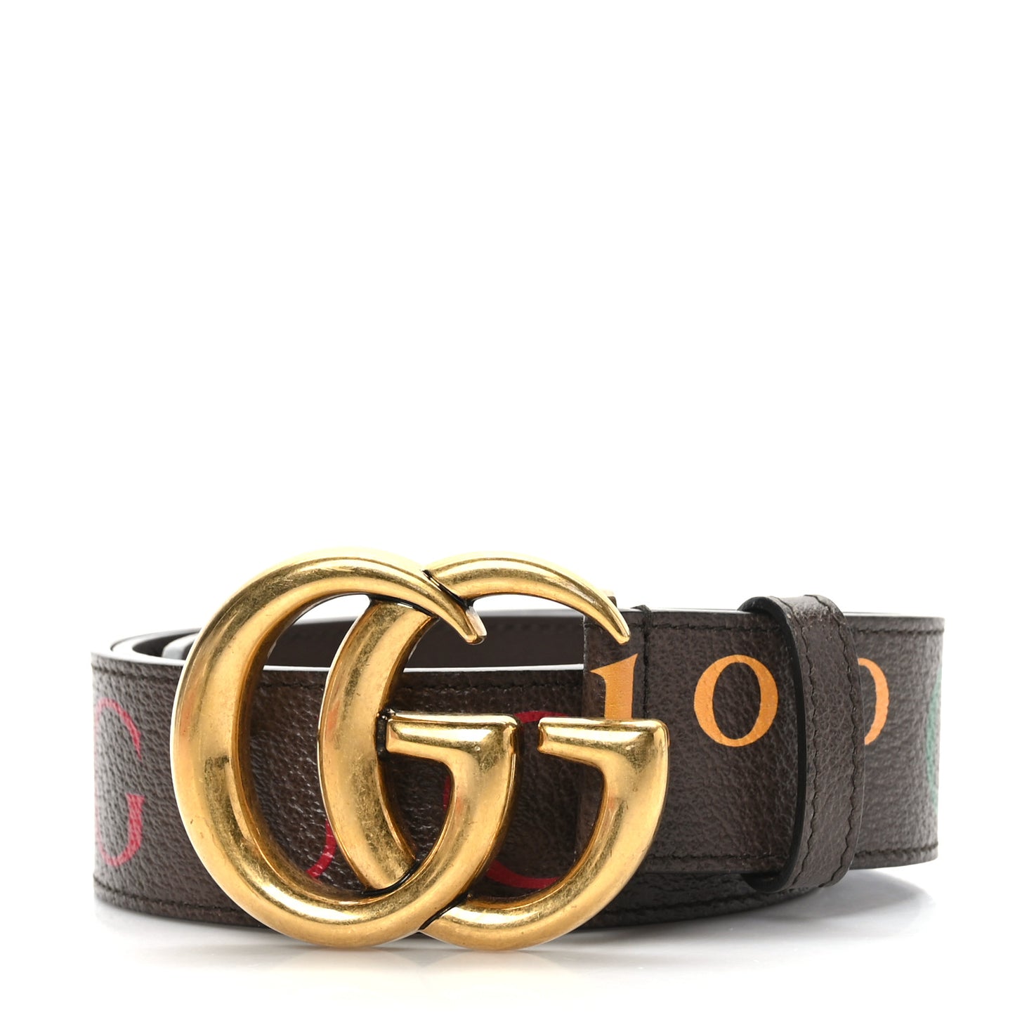 Dollar Calfskin Centennial 100 Double G 40mm Belt 85 34 New Acero New Shamarock Crop Hibiscus Red