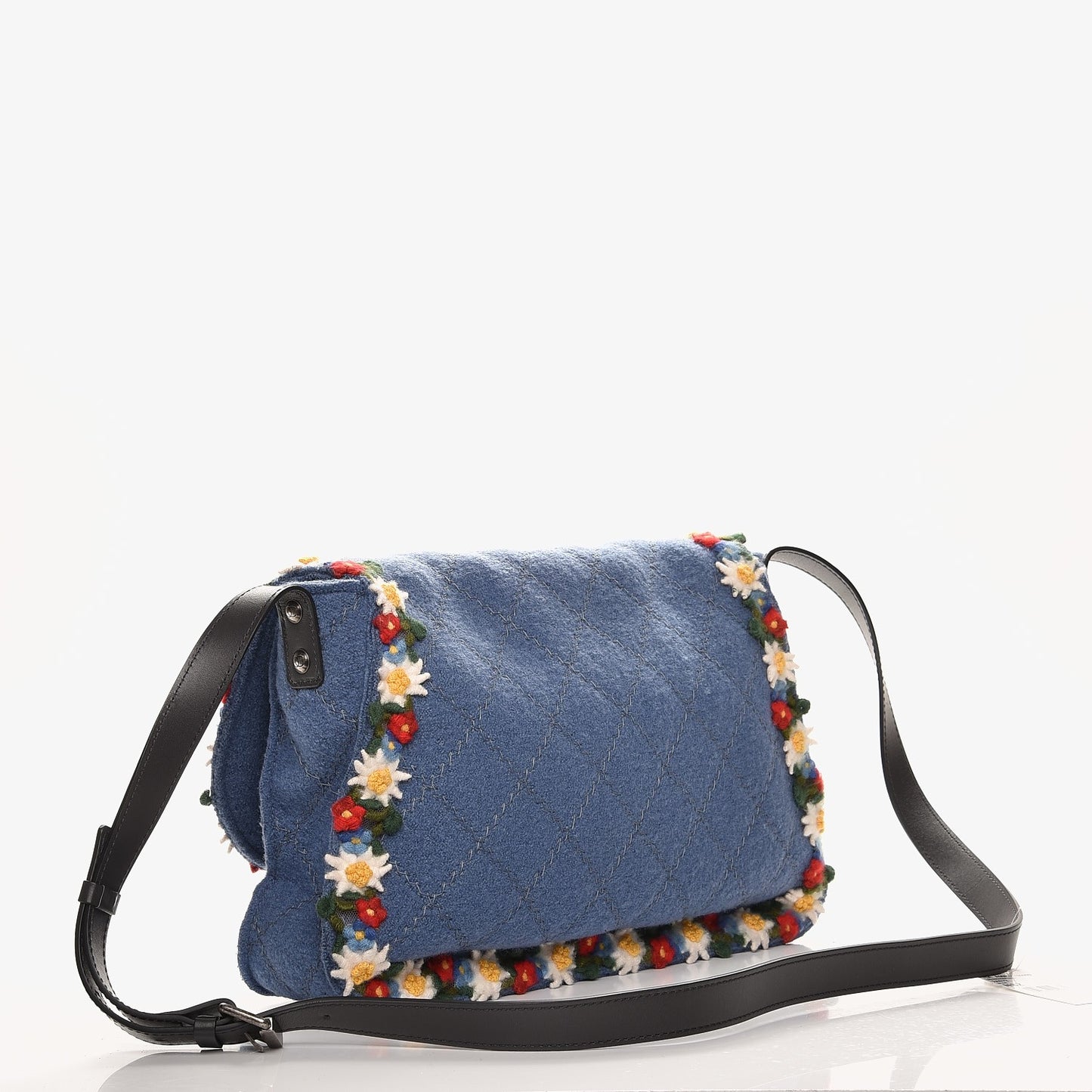 Felt Embroidered Large Crest Austrian Satchel Blue